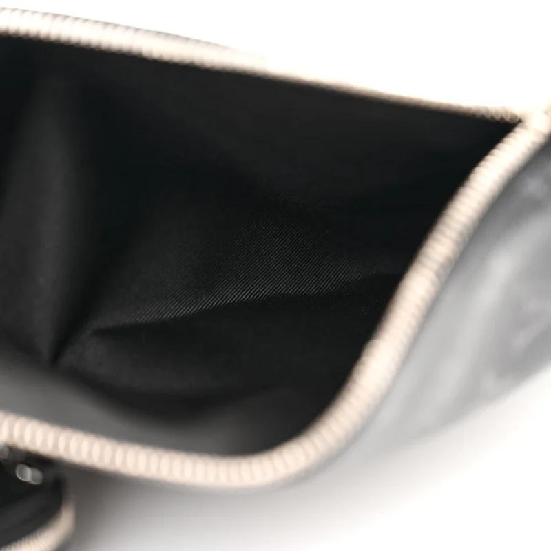 LOUIS VUITTON DUO SLINGBAG MM BLACK TAIGARAMA LEATHER SILVER HARDWARE - Image 7