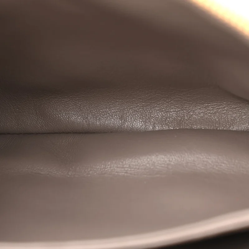 PRADA MINI SOFT ZIPPERED SHOULDER BAG CLAY GREY VITELLO DAINO LEATHER GOLD HARDWARE - Image 7