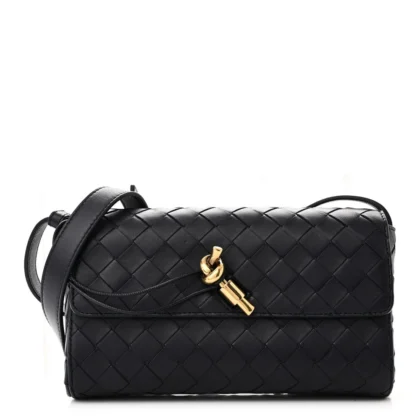BOTTEGA VENETA MEDIUM INTRECCIATO ANDIAMO SHOULDER BAG SPACE NAPPA LEATHER GOLD HARDWARE