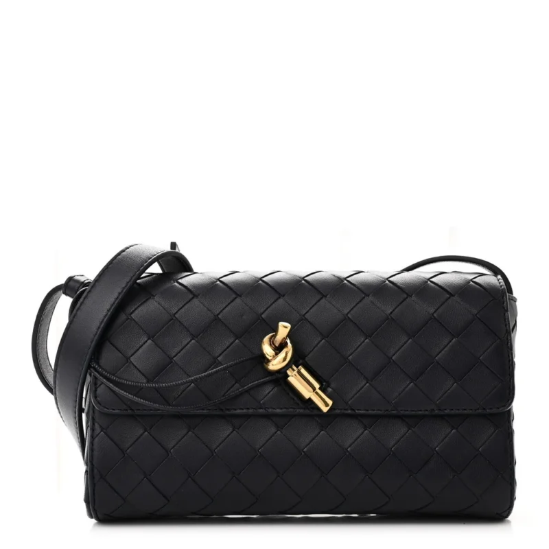 BOTTEGA VENETA MEDIUM INTRECCIATO ANDIAMO SHOULDER BAG SPACE NAPPA LEATHER GOLD HARDWARE