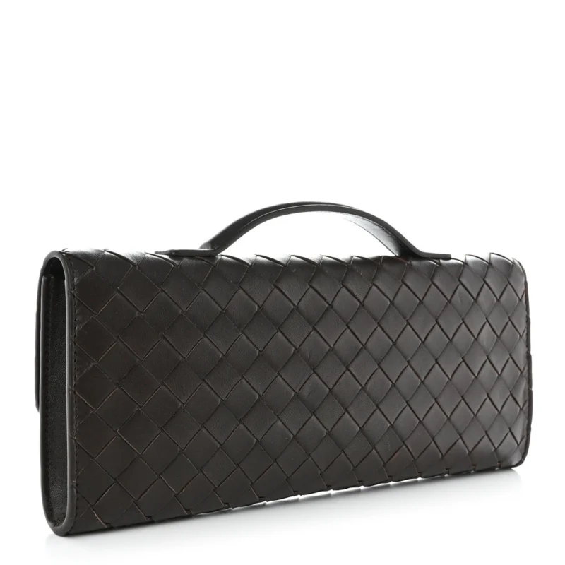 BOTTEGA VENETA LONG INTRECCIATO ANDIAMO TOP HANDLE CLUTCH FONDANT NAPPA LEATHER GOLD HARDWARE - Image 3