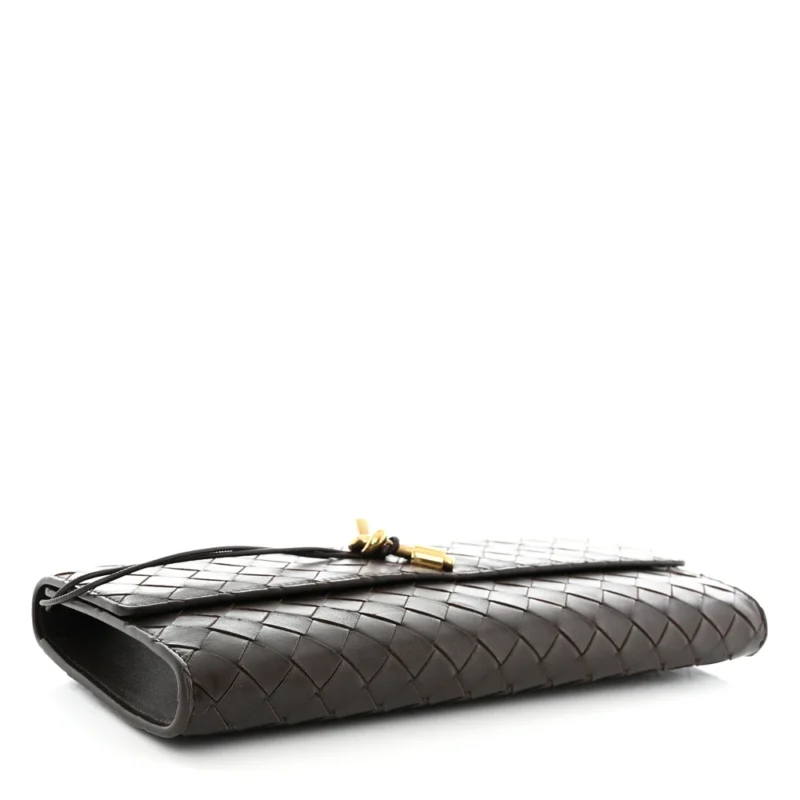 BOTTEGA VENETA LONG INTRECCIATO ANDIAMO TOP HANDLE CLUTCH FONDANT NAPPA LEATHER GOLD HARDWARE - Image 6