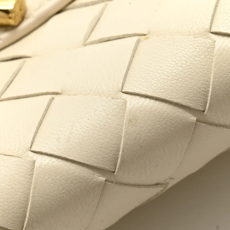BOTTEGA VENETA MEDIUM INTRECCIATO LONG ANDIAMO TOP HANDLE SEA SALT NAPPA LEATHER GOLD HARDWARE - Image 9