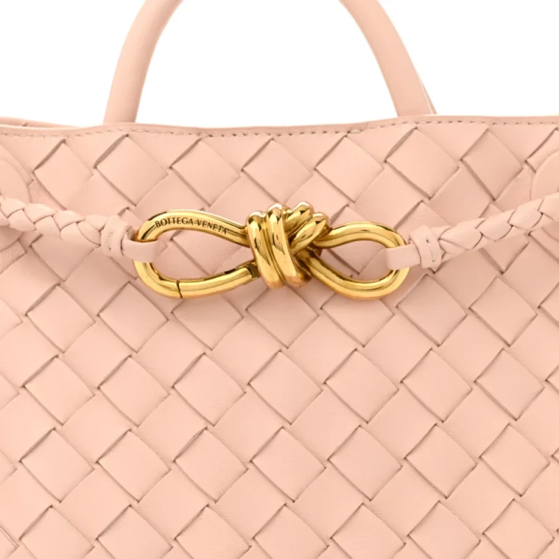 BOTTEGA VENETA SMALL INTRECCIATO ANDIAMO SHOULDER BAG NUDE NAPPA LEATHER - Image 8