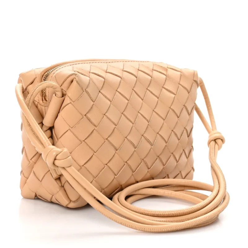 BOTTEGA VENETA MINI LOOP CAMERA BAG ALMOND NAPPA LEATHER - Image 3
