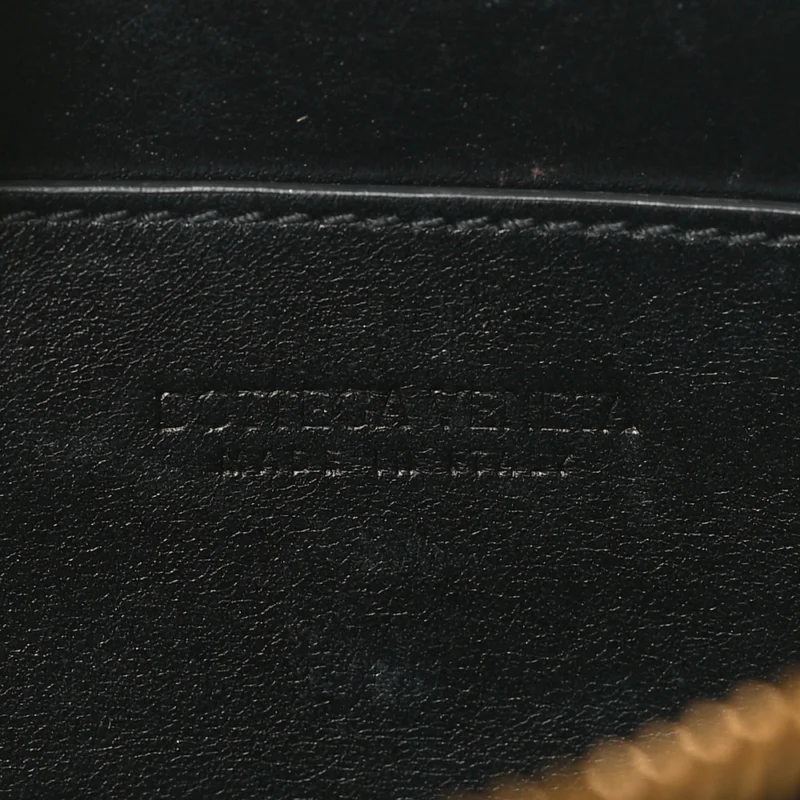 BOTTEGA VENETA MINI INTRECCIO CASSETTE PHONE POUCH CROSSBODY BAG BLACK LAMBSKIN LEATHER - Image 2