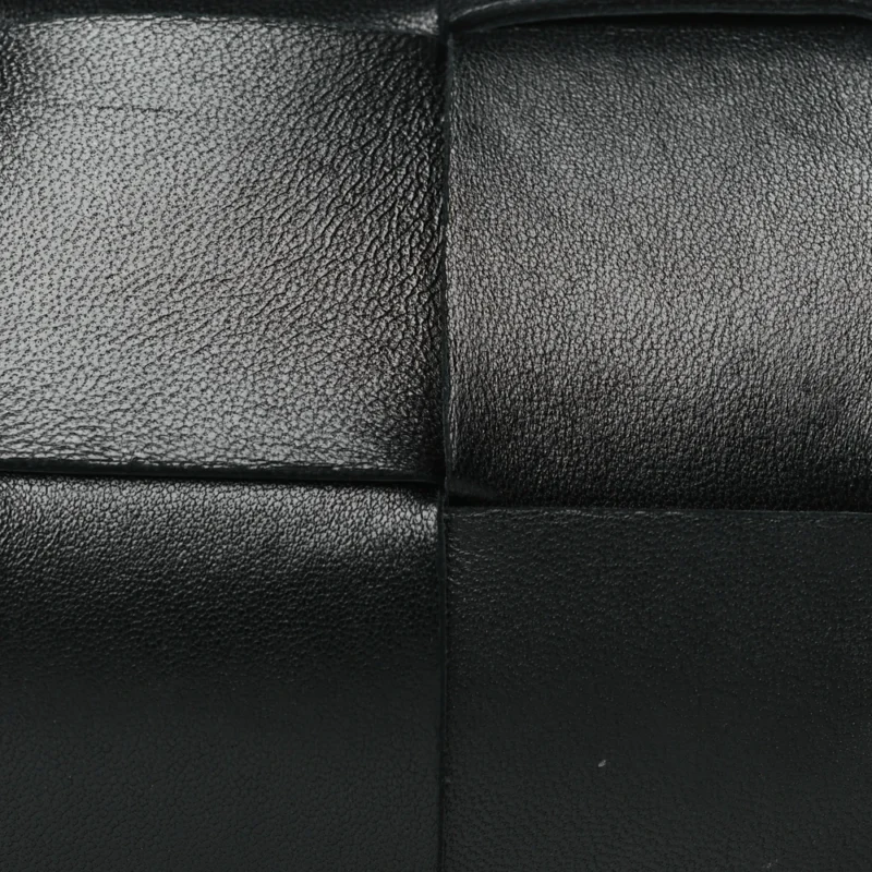 BOTTEGA VENETA MINI INTRECCIO CASSETTE PHONE POUCH CROSSBODY BAG BLACK LAMBSKIN LEATHER - Image 8