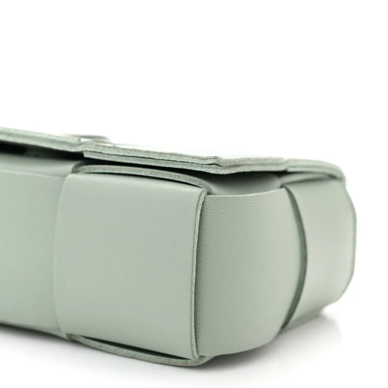 BOTTEGA VENETA EXTRA MINI MAXI INTRECCIATO CASSETTE CROSSBODY BAG NEW SAUGE LAMBSKIN LEATHER - Image 4