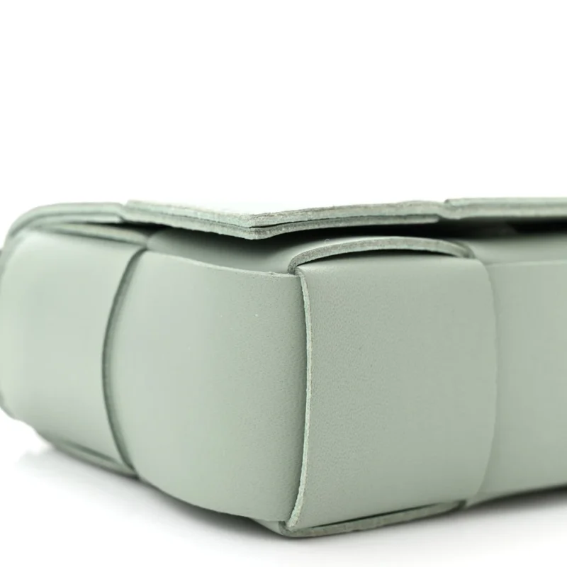 BOTTEGA VENETA EXTRA MINI MAXI INTRECCIATO CASSETTE CROSSBODY BAG NEW SAUGE LAMBSKIN LEATHER - Image 5