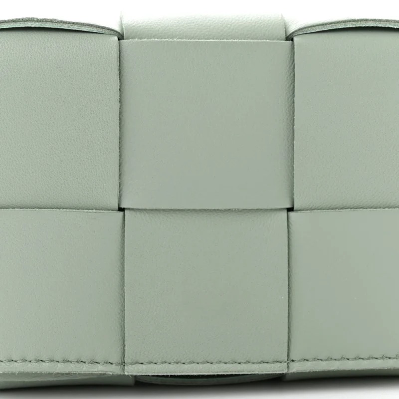 BOTTEGA VENETA EXTRA MINI MAXI INTRECCIATO CASSETTE CROSSBODY BAG NEW SAUGE LAMBSKIN LEATHER - Image 8