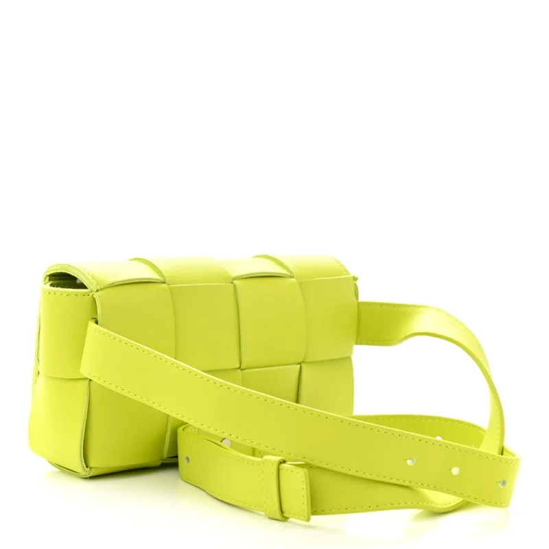 BOTTEGA VENETA SMALL INTRECCIO CASSETTE BELT BAG KIWI PAPER CALFSKIN LEATHER - Image 3