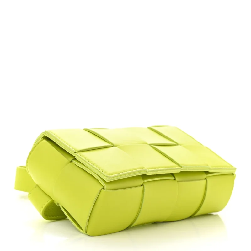 BOTTEGA VENETA SMALL INTRECCIO CASSETTE BELT BAG KIWI PAPER CALFSKIN LEATHER - Image 6