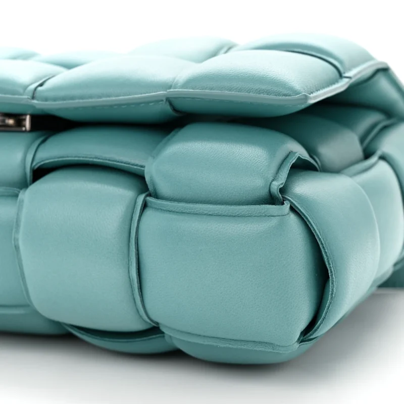 BOTTEGA VENETA MAXI INTRECCIATO PADDED CASSETTE CROSSBODY BAG BLUE NAPPA LEATHER SILVER HARDWARE - Image 5