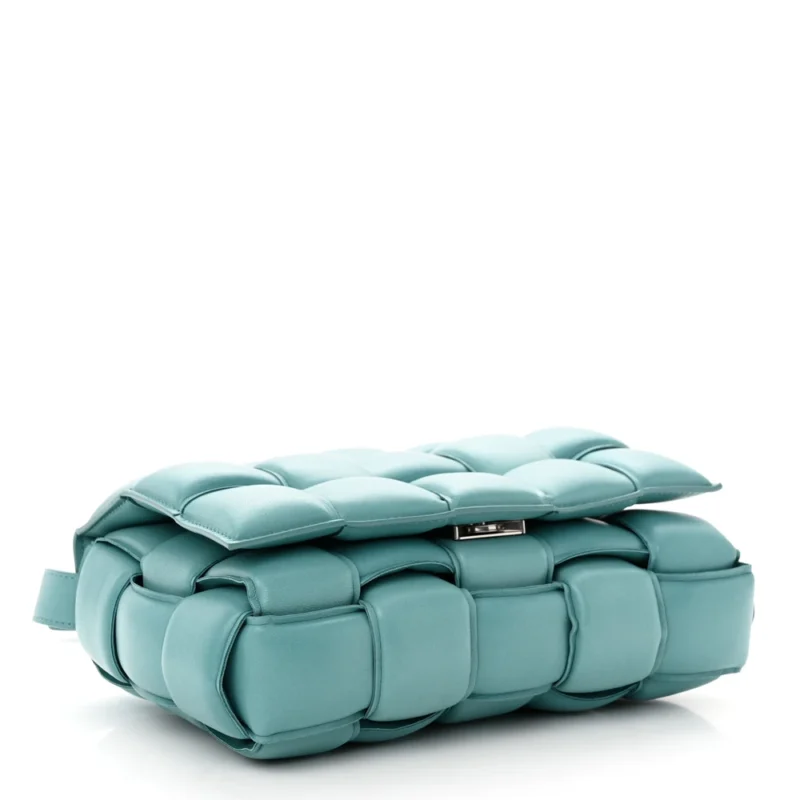 BOTTEGA VENETA MAXI INTRECCIATO PADDED CASSETTE CROSSBODY BAG BLUE NAPPA LEATHER SILVER HARDWARE - Image 6