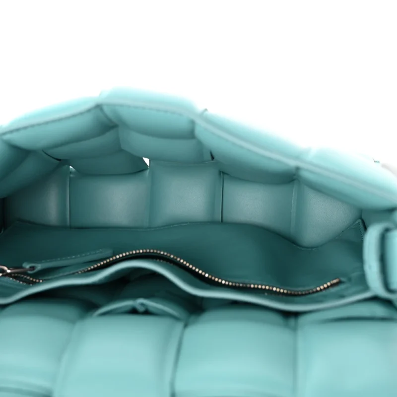 BOTTEGA VENETA MAXI INTRECCIATO PADDED CASSETTE CROSSBODY BAG BLUE NAPPA LEATHER SILVER HARDWARE - Image 7