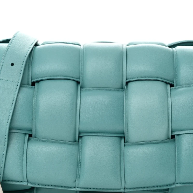 BOTTEGA VENETA MAXI INTRECCIATO PADDED CASSETTE CROSSBODY BAG BLUE NAPPA LEATHER SILVER HARDWARE - Image 8