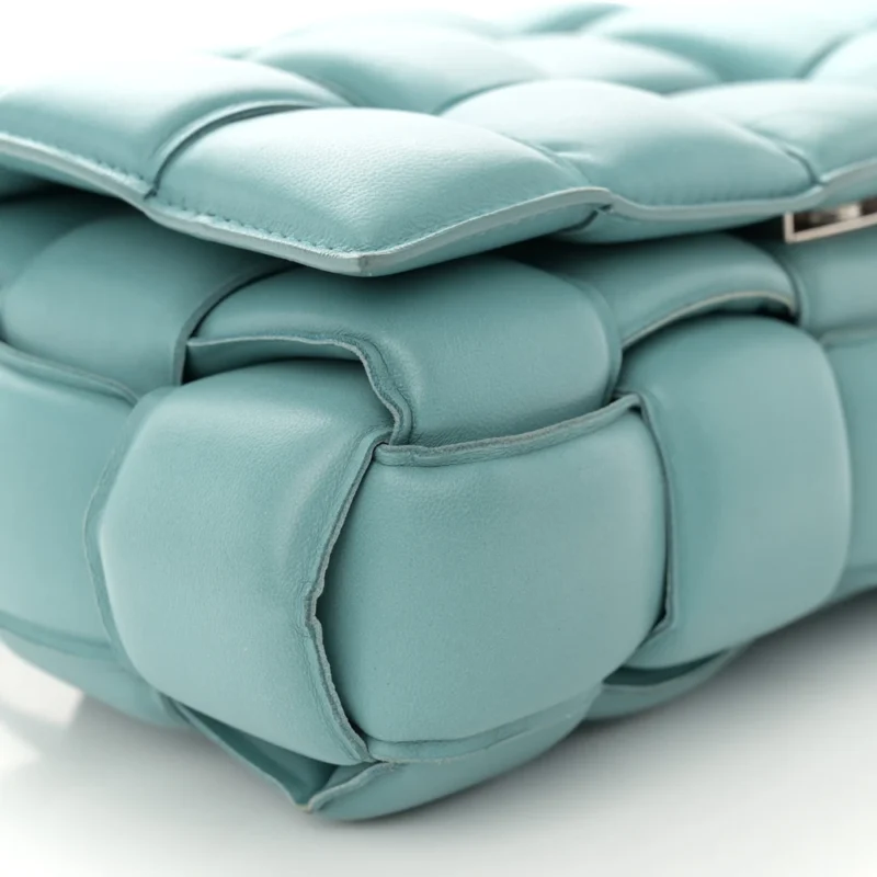 BOTTEGA VENETA MAXI INTRECCIATO PADDED CASSETTE CROSSBODY BAG LINOLEUM NAPPA LEATHER SILVER HARDWARE - Image 4