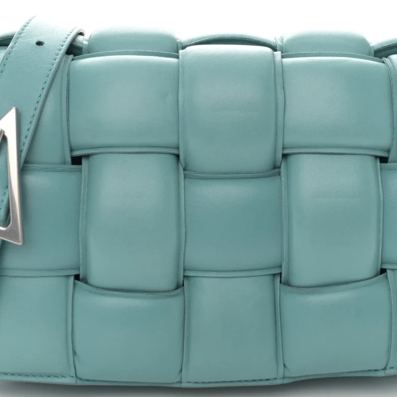 BOTTEGA VENETA MAXI INTRECCIATO PADDED CASSETTE CROSSBODY BAG LINOLEUM NAPPA LEATHER SILVER HARDWARE - Image 8