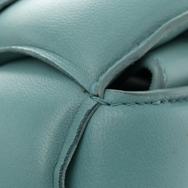 BOTTEGA VENETA MAXI INTRECCIATO PADDED CASSETTE CROSSBODY BAG LINOLEUM NAPPA LEATHER SILVER HARDWARE - Image 9