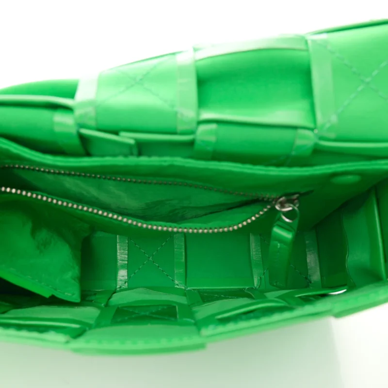 BOTTEGA VENETA MAXI INTRECCIATO SMALL CASSETTE CROSSBODY BAG GRASS PAPER CALFSKIN LEATHER - Image 7