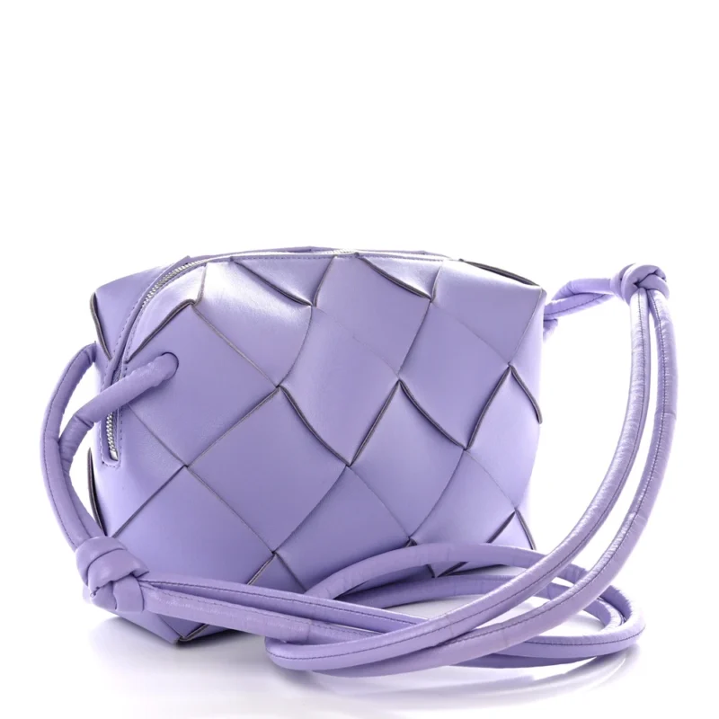 BOTTEGA VENETA MAXI INTRECCIATO SMALL CASSETTE CAMERA BAG WISTERIA LAMBSKIN LEATHER - Image 3