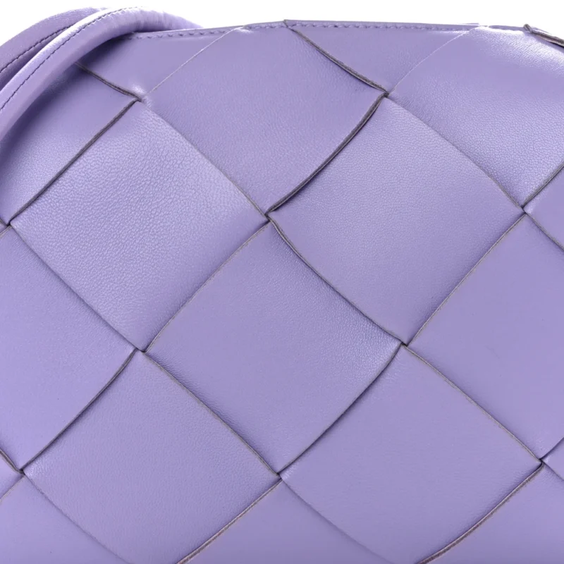BOTTEGA VENETA MAXI INTRECCIATO SMALL CASSETTE CAMERA BAG WISTERIA LAMBSKIN LEATHER - Image 8