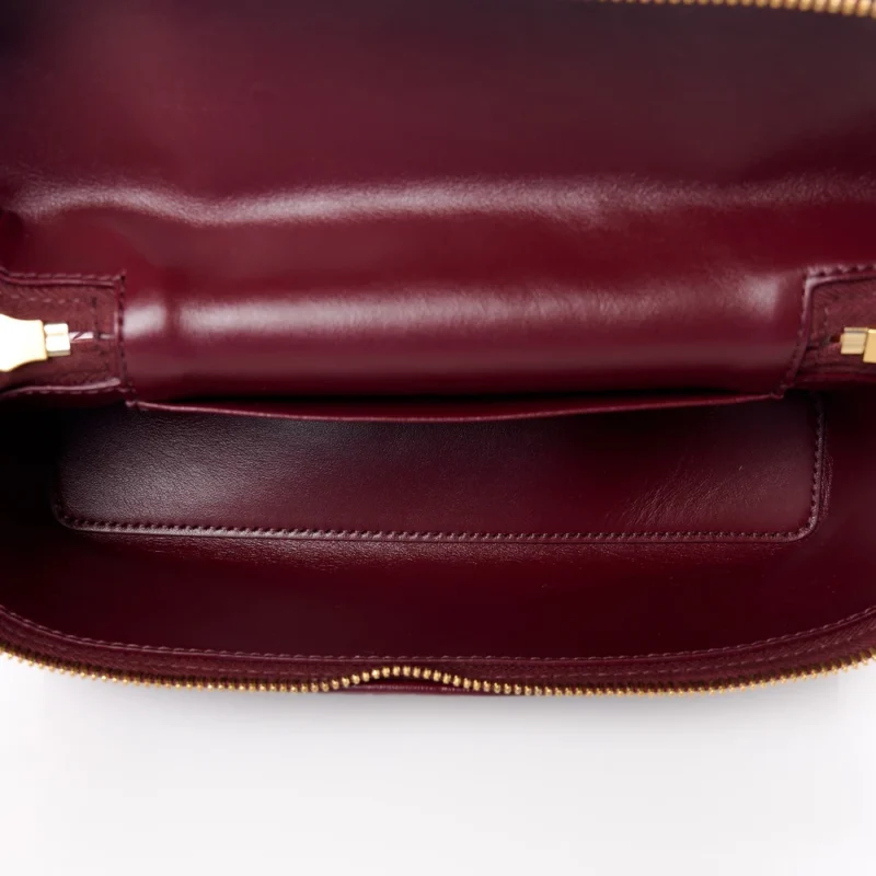 BOTTEGA VENETA INTRECCIATO BANG BANG VANITY CASE CHERRY NAPPA LEATHER GOLD HARDWARE - Image 7
