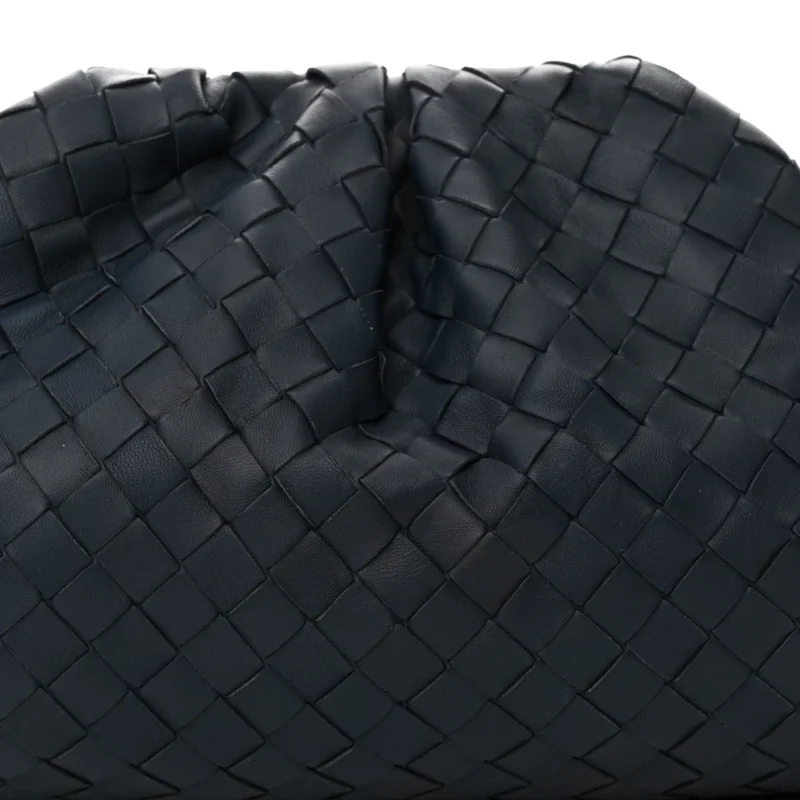 BOTTEGA VENETA MAXI INTRECCIATO THE POUCH OVERSIZED CLUTCH DEEP BLUE NAPPA LEATHER - Image 8