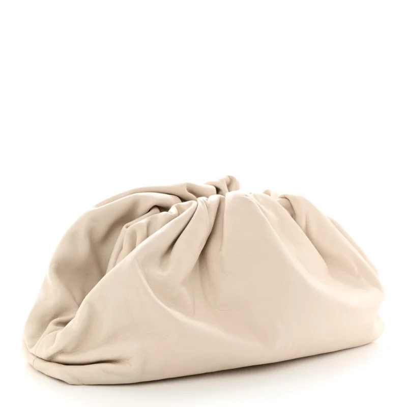 BOTTEGA VENETA OVERSIZED THE POUCH CLUTCH MIST SMOOTH BUTTER CALF LEATHER - Image 3