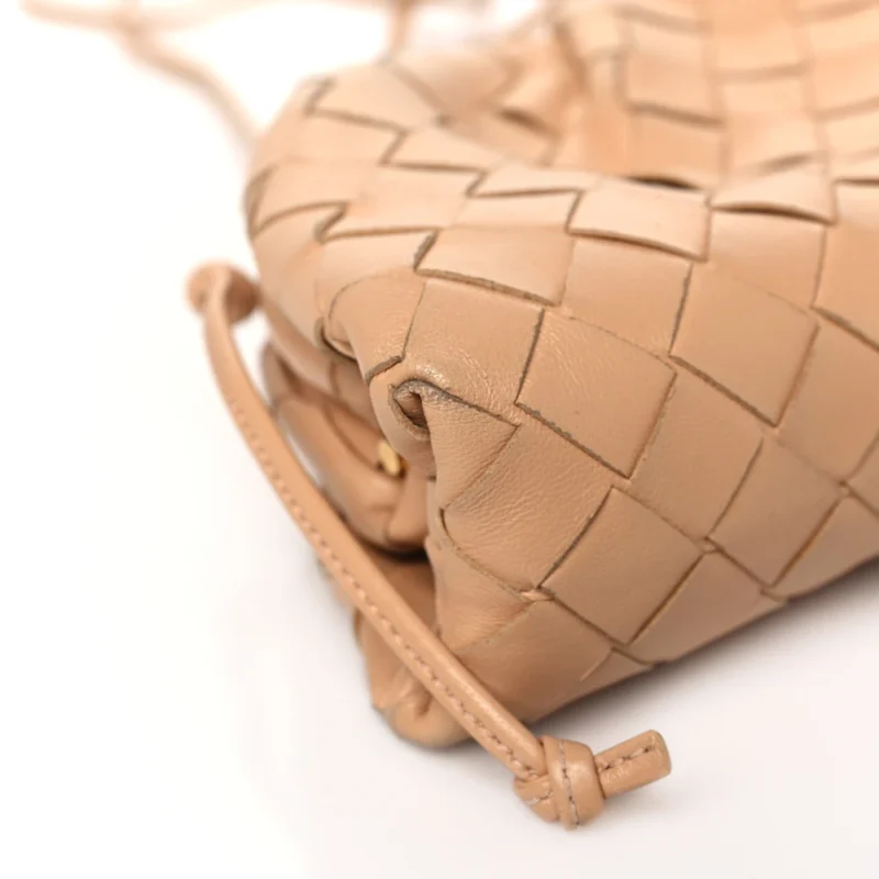 BOTTEGA VENETA MINI INTRECCIATO THE POUCH ALMOND NAPPA LEATHER - Image 4