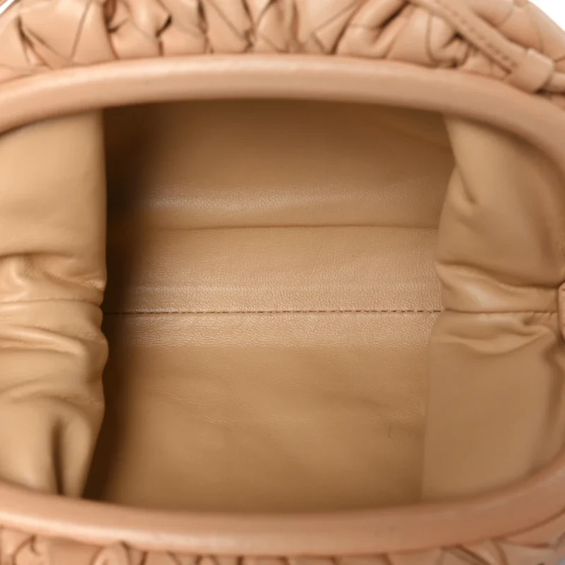 BOTTEGA VENETA MINI INTRECCIATO THE POUCH ALMOND NAPPA LEATHER - Image 7