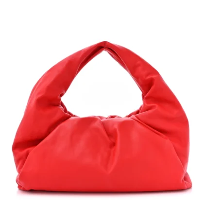 BOTTEGA VENETA SMALL THE SHOULDER POUCH RED SMOOTH BUTTER CALFSKIN LEATHER