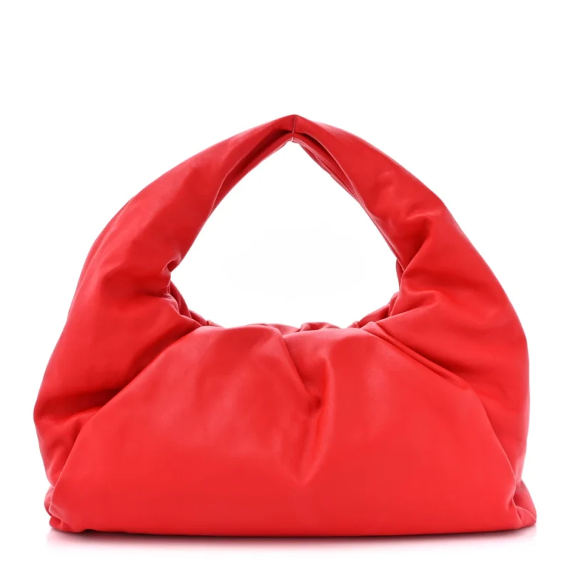 BOTTEGA VENETA SMALL THE SHOULDER POUCH RED SMOOTH BUTTER CALFSKIN LEATHER