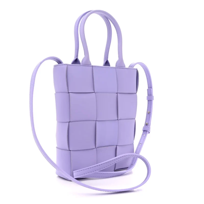 BOTTEGA VENETA MAXI INTRECCIATO MINI NORTH-SOUTH CASSETTE TOTE WISTERIA LAMBSKIN LEATHER - Image 3