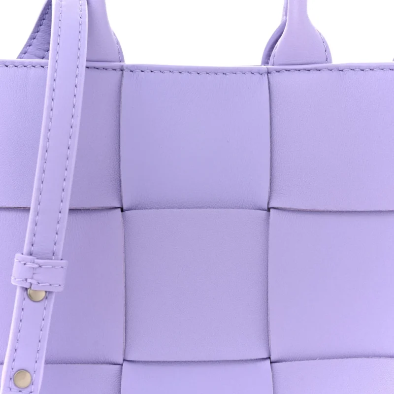 BOTTEGA VENETA MAXI INTRECCIATO MINI NORTH-SOUTH CASSETTE TOTE WISTERIA LAMBSKIN LEATHER - Image 8