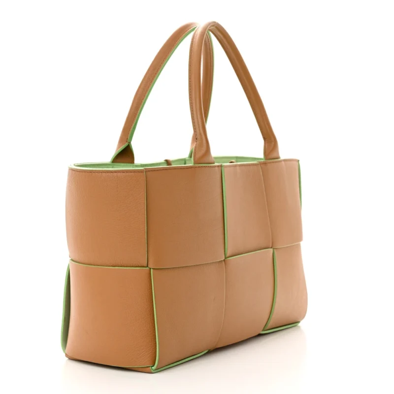 BOTTEGA VENETA SMALL INTRECCIATO ARCO TOTE CARMEL PISTACHIO NAPPA LEATHER - Image 3