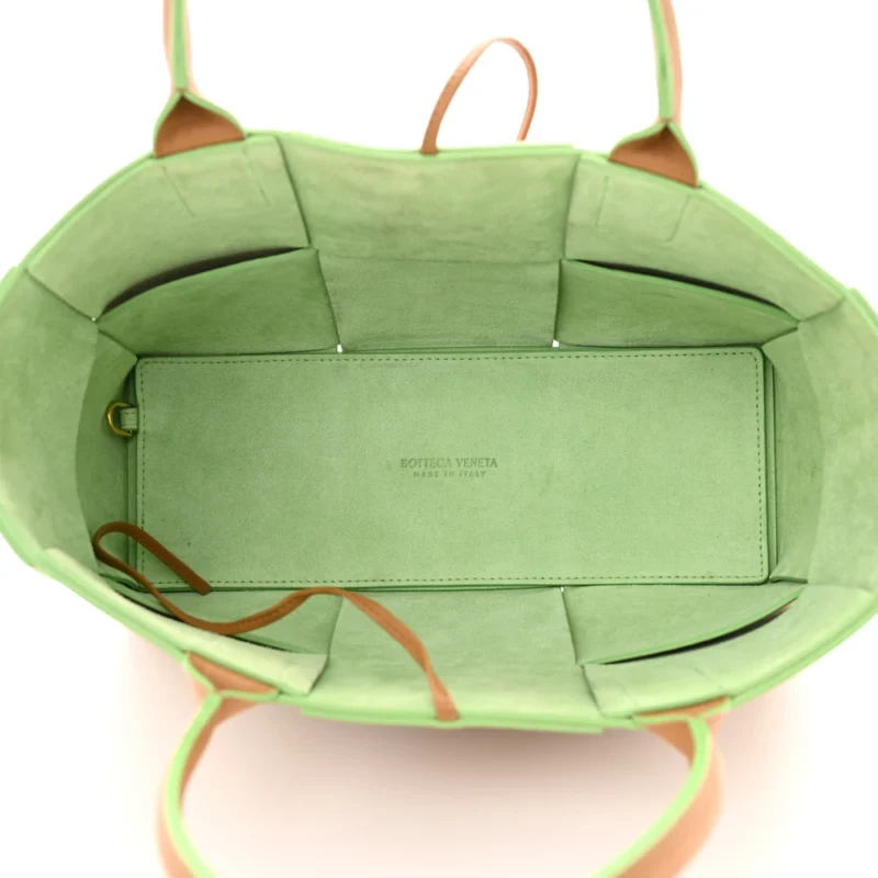 BOTTEGA VENETA SMALL INTRECCIATO ARCO TOTE CARMEL PISTACHIO NAPPA LEATHER - Image 7