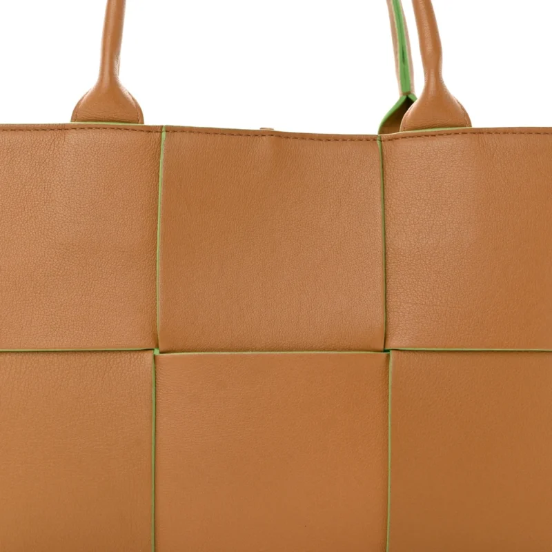 BOTTEGA VENETA SMALL INTRECCIATO ARCO TOTE CARMEL PISTACHIO NAPPA LEATHER - Image 8