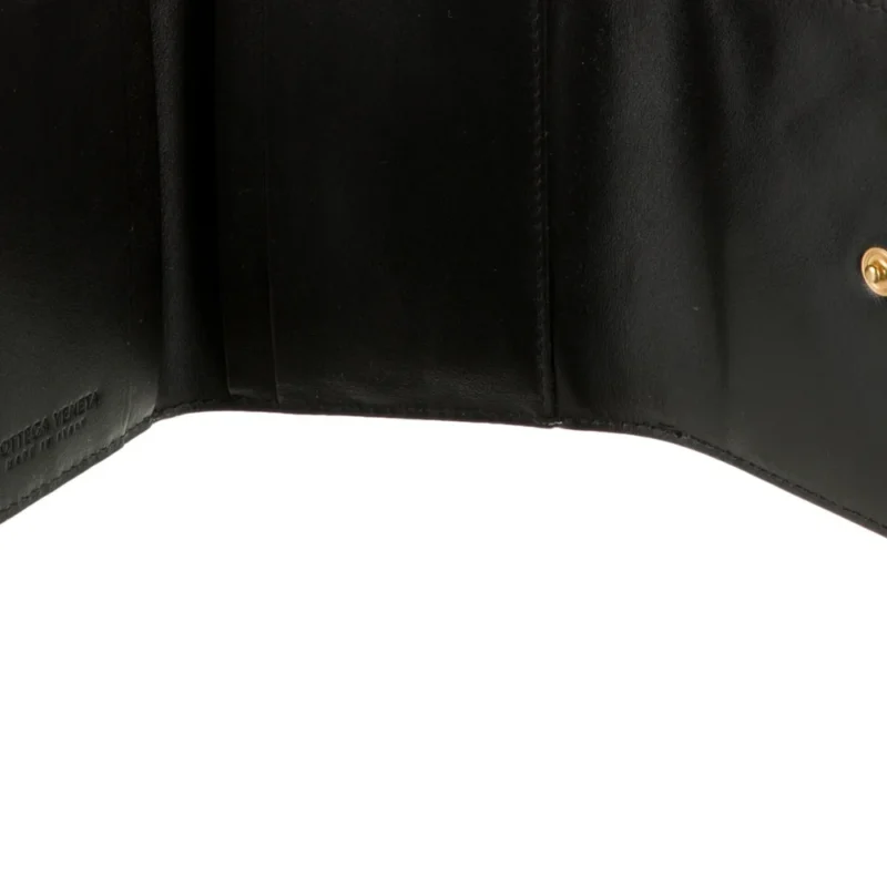 BOTTEGA VENETA SMALL WALLET BLACK INTRECCIATO WEAVE LEATHER - Image 3