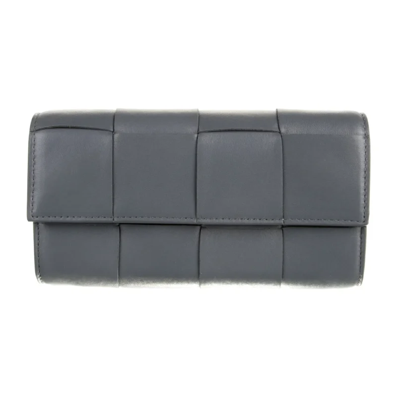 BOTTEGA VENETA LARGE CONTINENTAL WALLET GREY LAMBSKIN LEATHER - Image 2