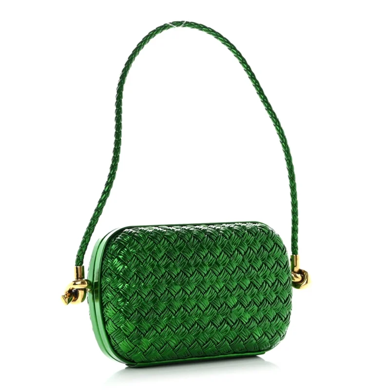 BOTTEGA VENETA MINI INTRECCIATO KNOT ON STRAP METALLIC ENVY CALFSKIN LEATHER - Image 3