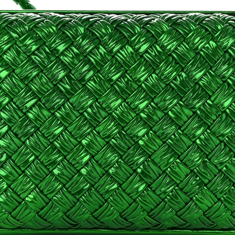 BOTTEGA VENETA MINI INTRECCIATO KNOT ON STRAP METALLIC ENVY CALFSKIN LEATHER - Image 8