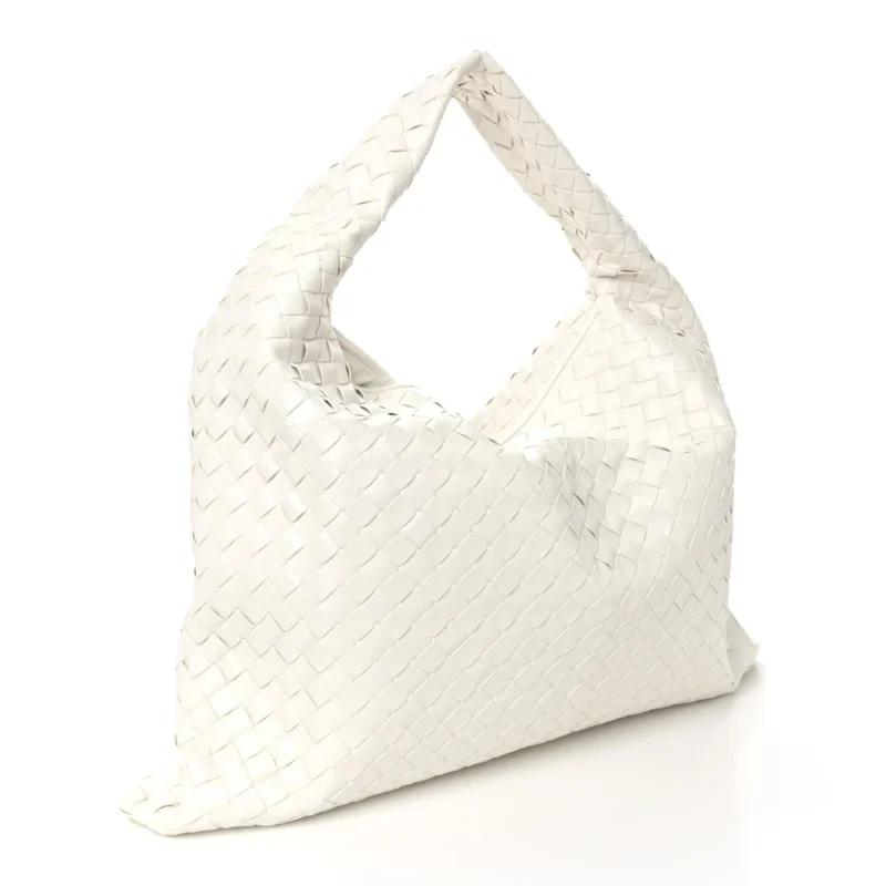 BOTTEGA VENETA LARGE INTRECCIATO HOP WHITE NAPPA LEATHER - Image 3