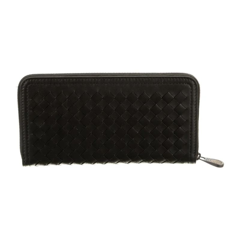 BOTTEGA VENETA LARGE CONTINENTAL WALLET BLACK CALFSKIN LEATHER SILVER HARDWARE - Image 2