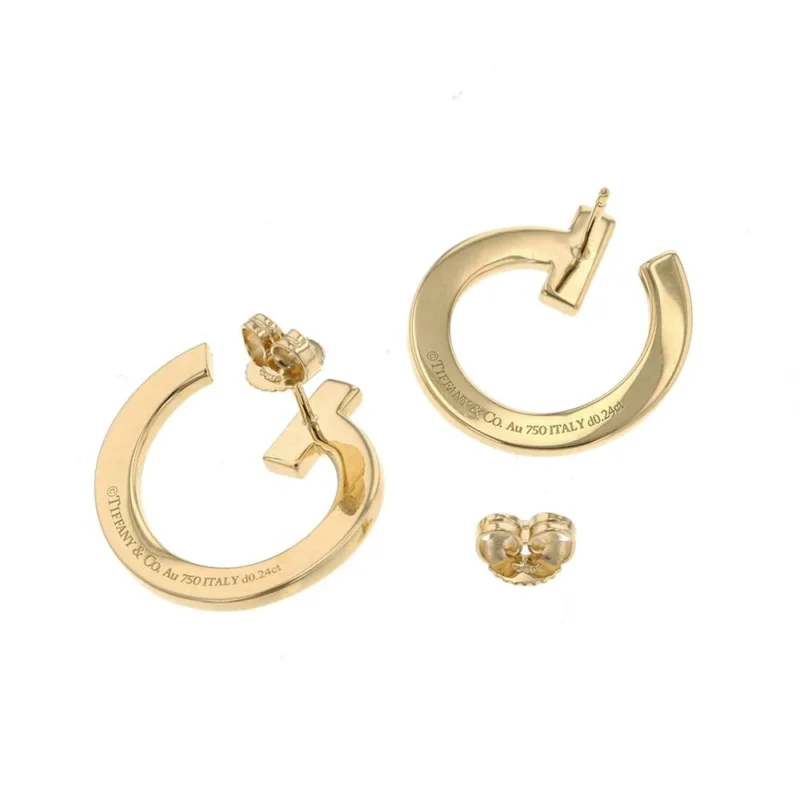 TIFFANY&CO. T ONE OPEN HOOP EARRINGS - Image 3