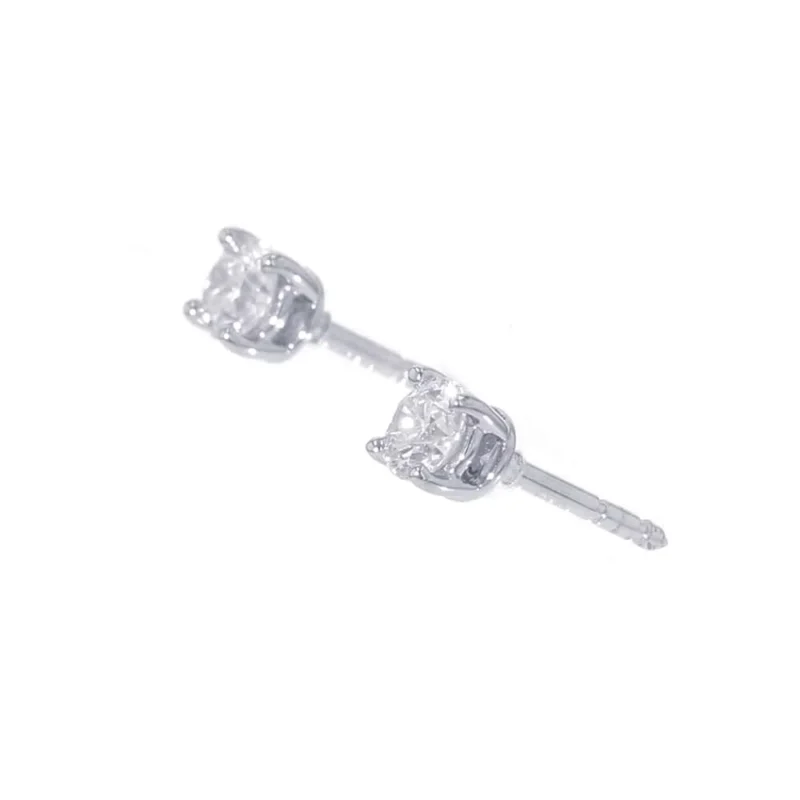 TIFFANY&CO. SOLITAIRE DIAMOND STUD EARRINGS - Image 2