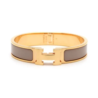 HERMES CLIC CRACK SIZE PM MARONG RASSEH700001F GOLD PLATED ENAMEL