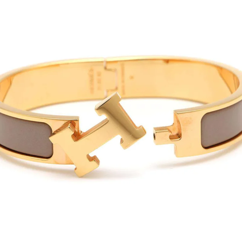 HERMES CLIC CRACK SIZE PM MARONG RASSEH700001F GOLD PLATED ENAMEL - Image 5