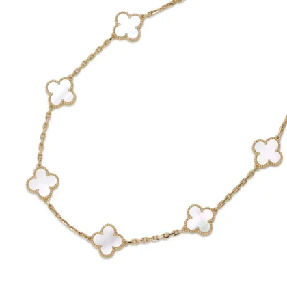 VAN CLEEF & ARPELS VINTAGE ALHAMBRA NECKLACE 10 MOTIFS