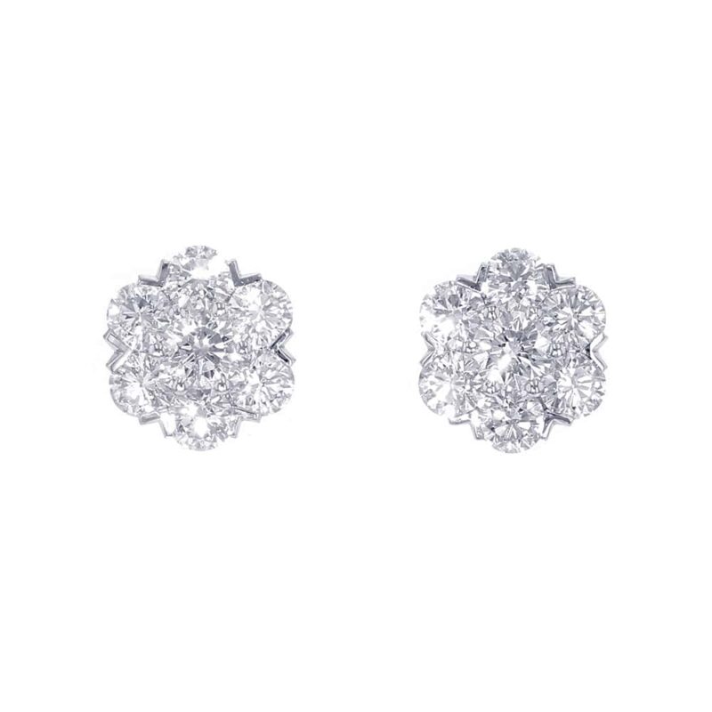 VAN CLEEF & ARPELS FLEURETTE EARRINGSVCARP9X800 18K WHITE GOLD